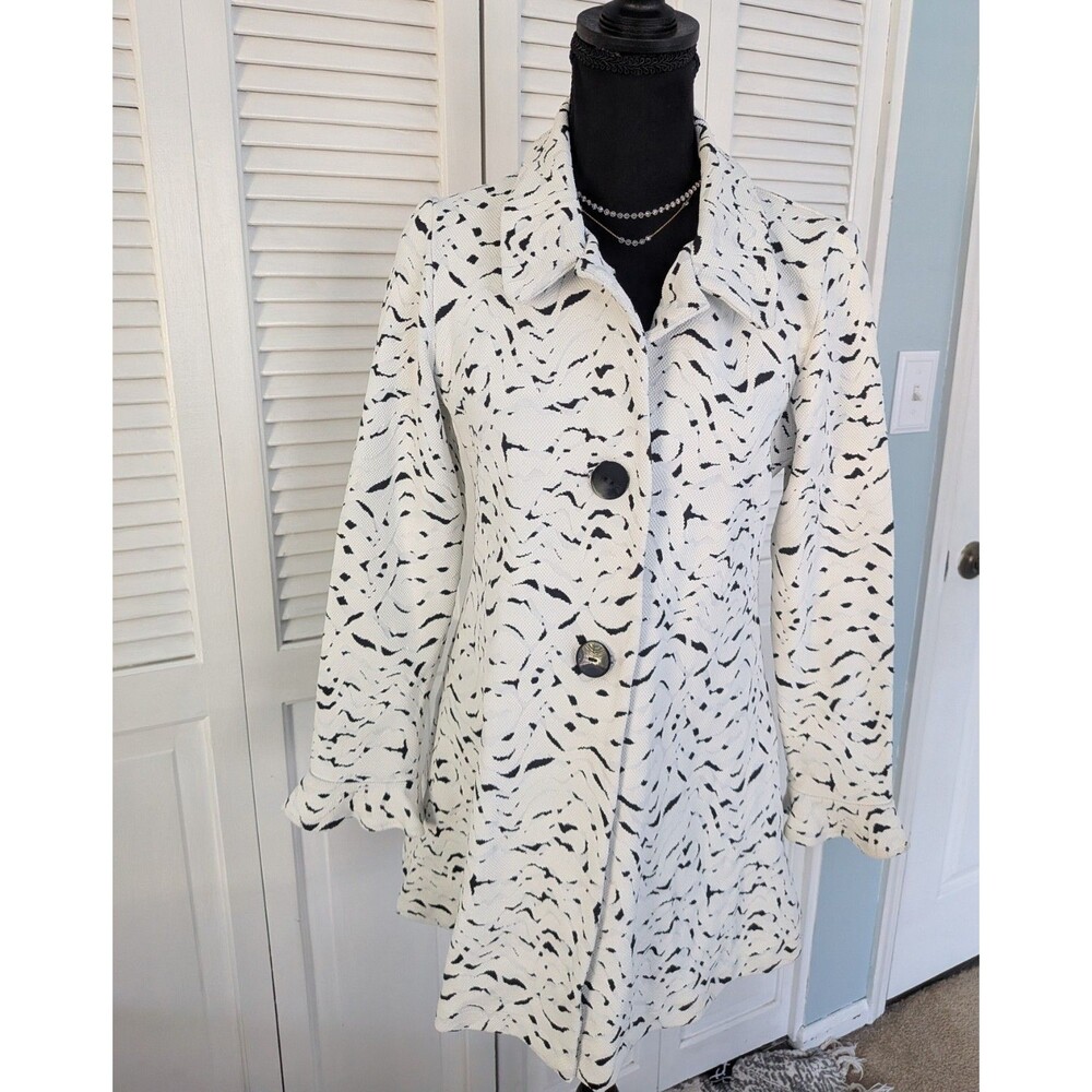 Andria Lieu Collection Jacket Womens S Black White Art To Wear Artsy Swing Boho